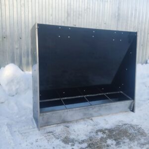 Боксовая кормушка для доращивания на 4 места с корытом. AISI 304/AISI 430