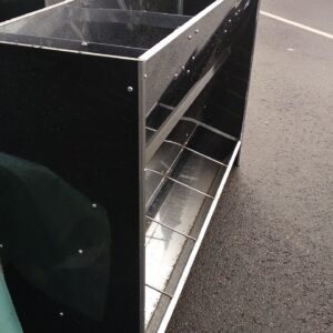 Боксовая кормушка для доращивания на 5 мест с корытом. AISI 304/AISI 430